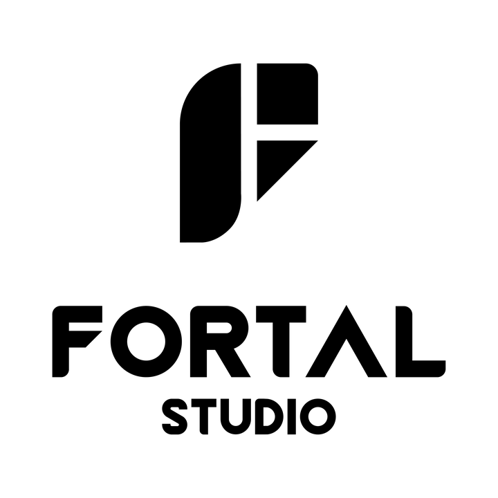 Fortal Studio logo, stacked, black