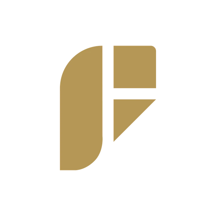 Fortal Studio logo, mark, padded, gold